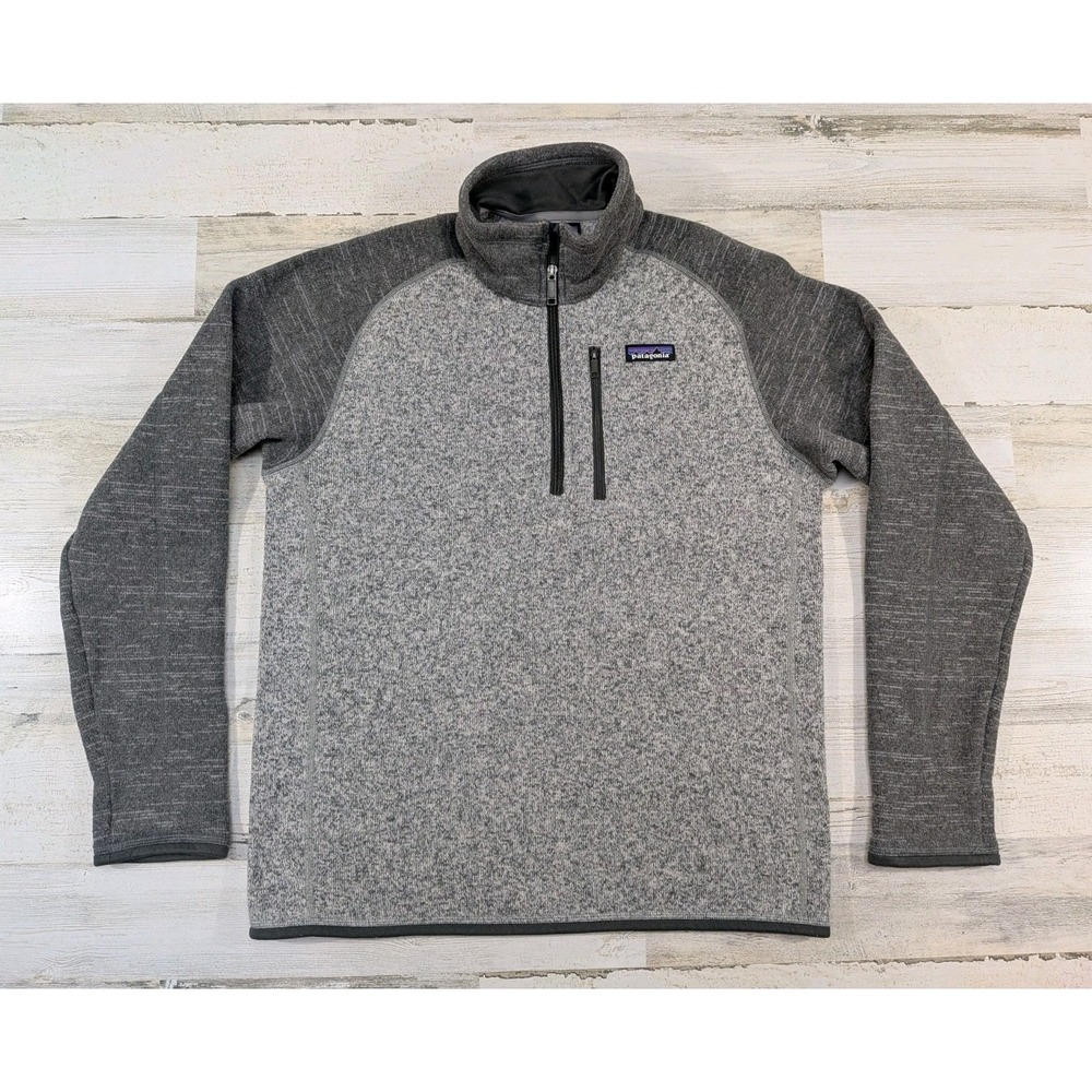 Patagonia Better Sweater Mens Medium Gray Heather Quarter Zip 25522 Pullover